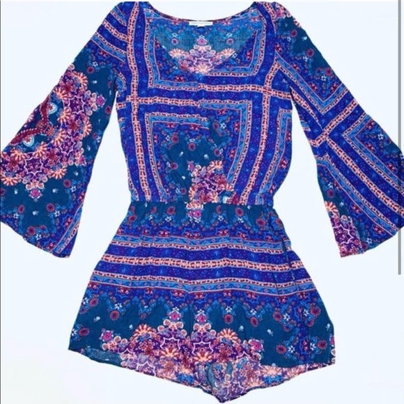 American Eagle Floral Boho Romper - Picture 1 of 3